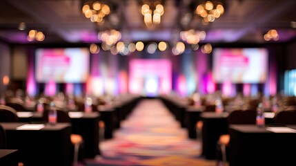 Conference Room : A vibrant and bustling conference room, brimming with anticipation, ready for the upcoming seminar and talks.