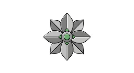 Simple Black and White Flower Illustration.
