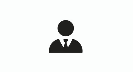 Simple Black Businessman Icon Silhouette.