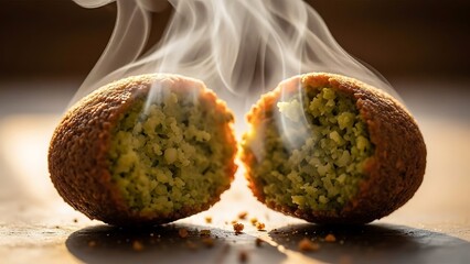 Steaming Hot Kibbeh on Table.