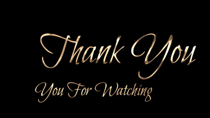 Thank You For Watching Golden Text Image 