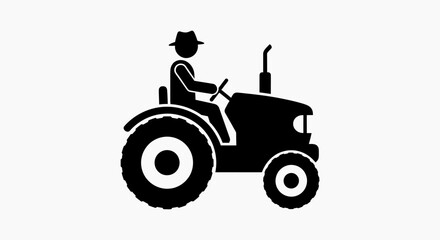 A red vintage toy tractor with large wheels stands isolated on a white background before transitioning to a heavy agricultural machine driving on a road near a green farming field © UDIN