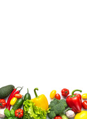 Fresh vegetables forming a healthy organic food border