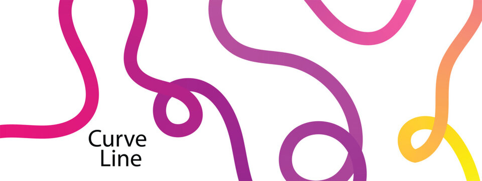 Abstract gradient wavy lines pattern. gradient line on a white background. colorful curved gradient line. 