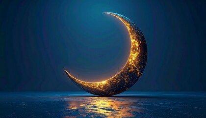 Abstract Crescent Moon Light Concept for Ramadan