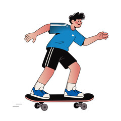 Cartoon sports clothing skateboard
