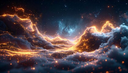 Electric Storm Clouds with Lightning and Energy.