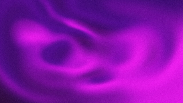 Abstract background of purple and magenta fluid waves with retro grain texture.