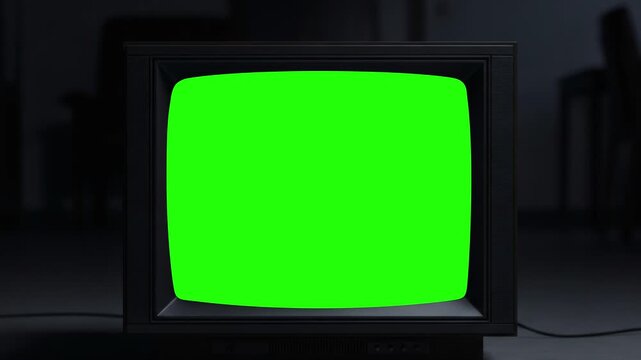 tv screen with green screen