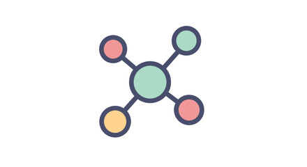 Simple Molecule Structure with Colored Atoms.