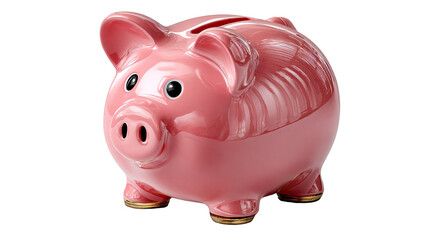 Piggy Bank: A classic pink piggy bank, embodying the essence of financial prudence and the timeless act of saving. It signifies a secure place to store wealth, symbolizing growth and future security.