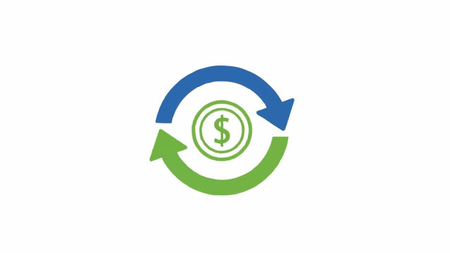 Green dollar sign with arrows.
