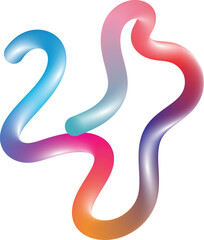 Fototapeta premium Vibrant gradient ribbons intertwined in a dynamic pattern