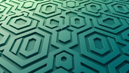 Teal Geometric Patterned Background Texture.