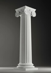 Obraz premium A majestic, bright white architectural pillar standing tall, showcasing classical Greek and Roman design and solid structural support ,bright ,vertical ,sturdy