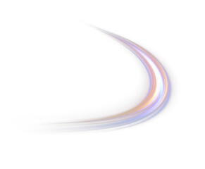 Blue Neon Light Trail Overlay with Glowing Abstract Wave Effect