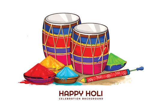 Happy holi celebration colorful greeting card design