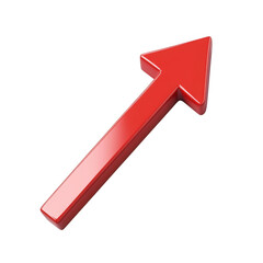 Red arrow pointing down. Isolated. 3d illustration [Transparent Background PNG].
