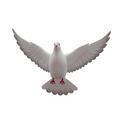 Obraz premium White bird flying with wings spread wide against a clear background