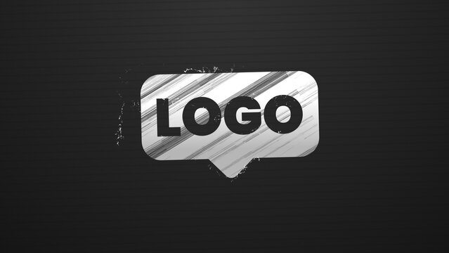 Scribble Drawn Shake Icon Logo Reveal