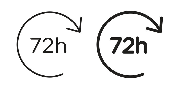 72 hours icon illustrations. Pack of vector icons for ui ux