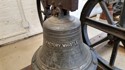 Vintage Factory Whistle Bell with Patina and Historical Significance