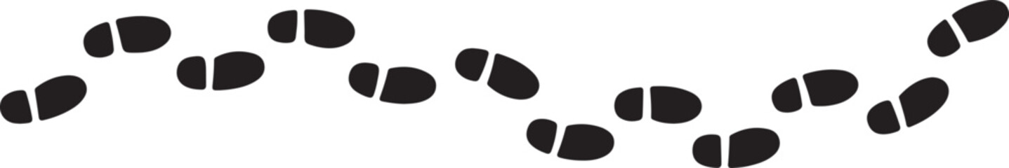 Footprints in a line on a transparent surface going up  foot marks