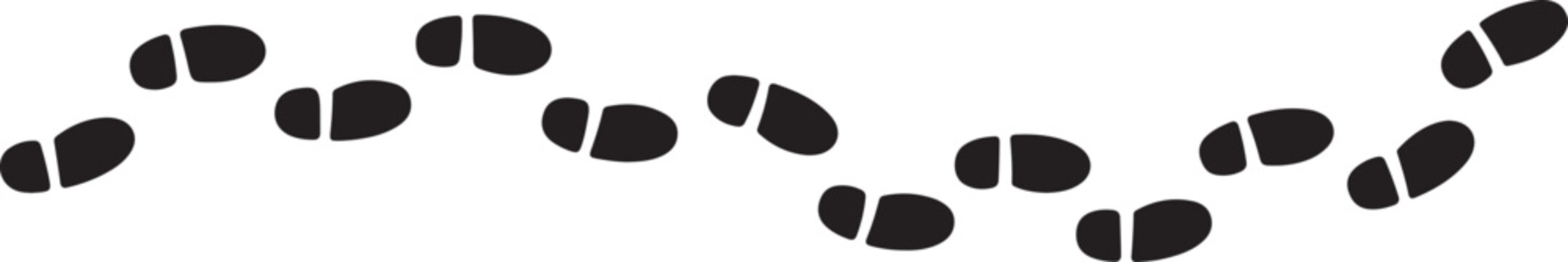 Footprints in a line on a transparent surface going up  foot marks