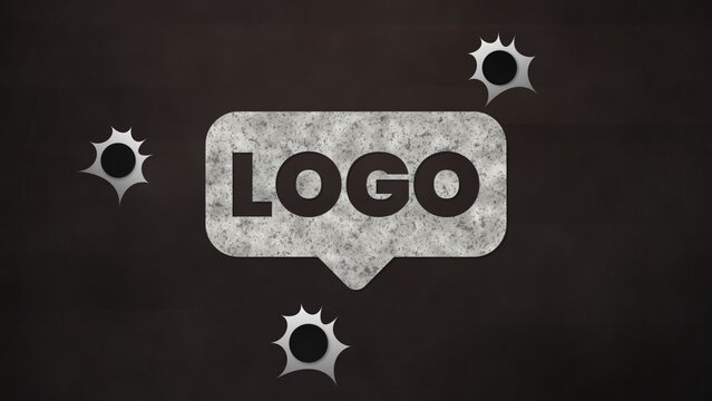 Western Bullet Hole Gun Shot Cowboy Logo Reveal