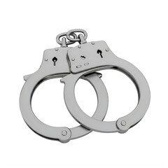 Silver handcuffs with a diamond in the center of the chain links