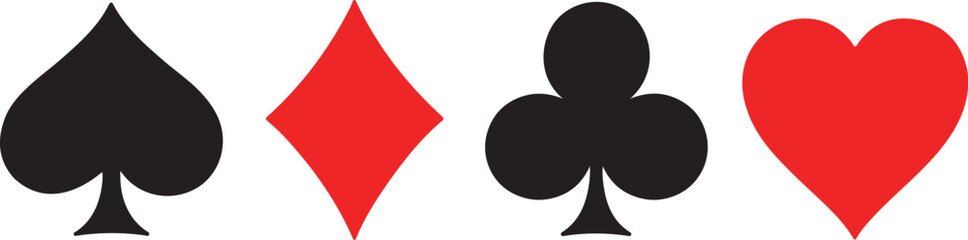 Obraz premium Spade club heart diamond playing card suits on white background