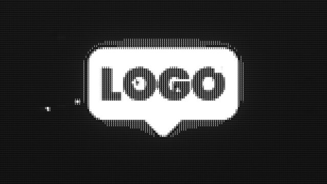 Digital Pixels Glitch Icon Logo Reveal