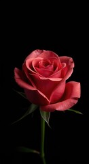 Fototapeta premium Close up view of a perfect single rose flower captured in soft light, highlighting texture, form, and natural elegance ,beautiful ,spring ,beauty