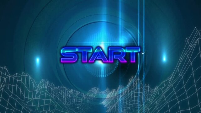 Animation of sale text over lines and round more text grid round more round more round more and neon