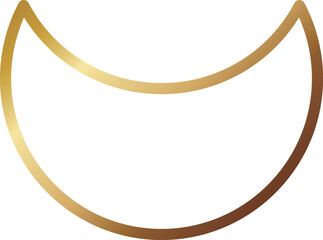 高級感のある三日月のメタルフレーム　ゴールド