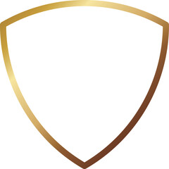 高級感のある盾形のメタルフレーム　ゴールド