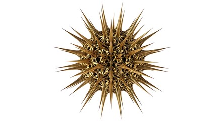 Fototapeta premium 3D Golden Spiky Abstract Form, Science and Technology Concept
