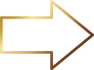 高級感のある矢印のメタルフレーム　ゴールド