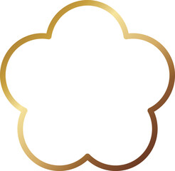 高級感のある梅のメタルフレーム　ゴールド