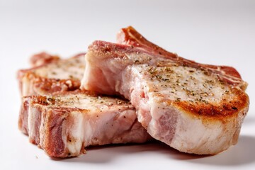 Fototapeta premium Rotten raw pork meat isolated on white