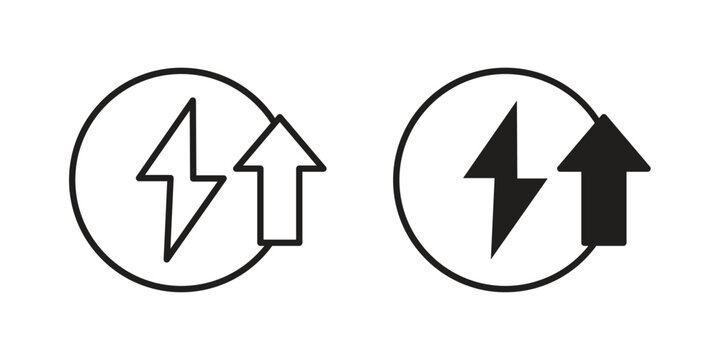 Energy increase icon illustrations. Pack of vector icons for ui ux
