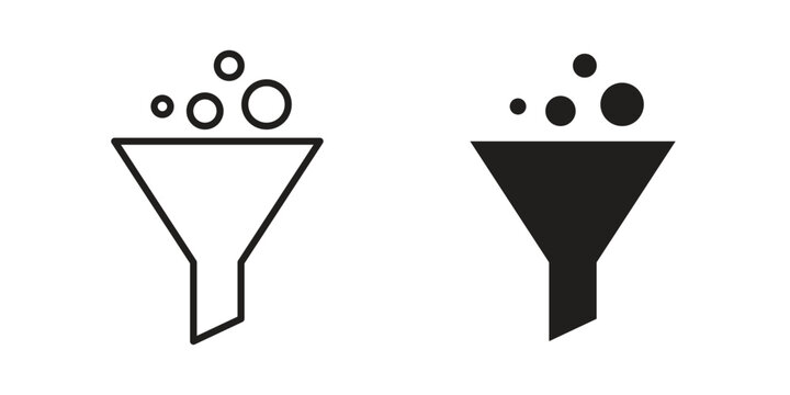 Filter funnel process icon illustrations. Pack of vector icons for ui ux