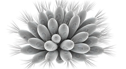 Microscopic View of Bacteria Cluster.