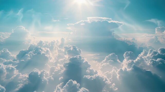Video A bright sun shining through cloudy sky, a short phrase about where this can be used