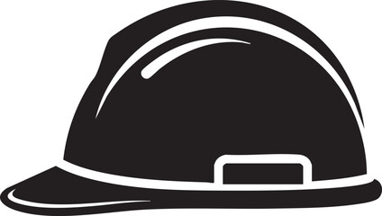 Fototapeta premium A black hard hat illustration viewed from the front on a plain background