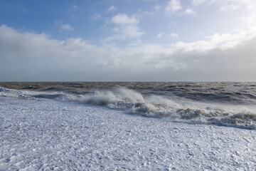 Waves on the Kent coast on a windy, but sunny winter's day