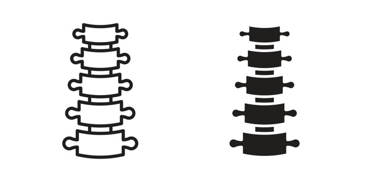 Human spine icon illustrations. Pack of vector icons for ui ux