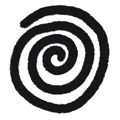 Garabato espiral decoraci&oacute;n - forma dibujo a mano textura cray&oacute;n sin fondo, transparente, negro.