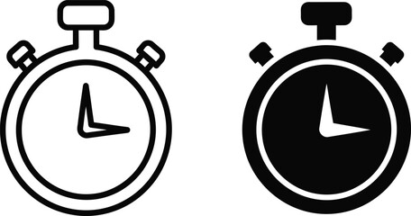 Obraz premium Stopwatch icons in black and white