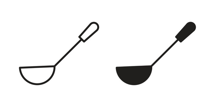 Ladle icon illustrations. Pack of vector icons for ui ux